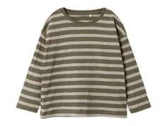 Name It dusty olive/pure cashmere stribet top